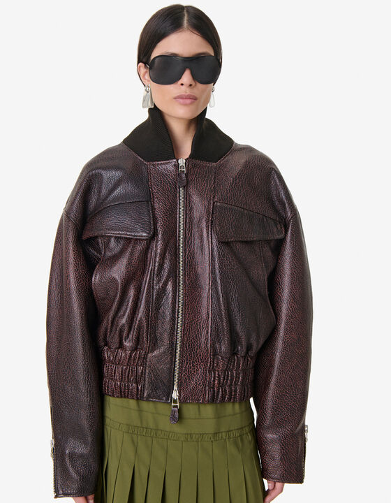BOMBER EN CUIR