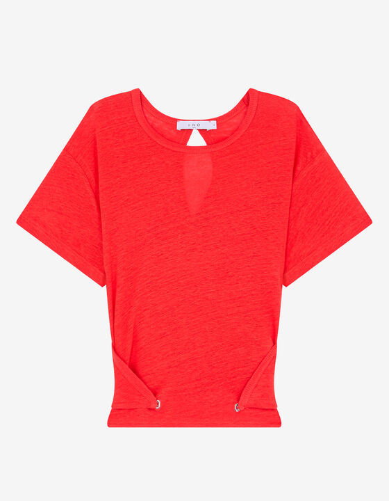 OPEN-BACK LINEN T-SHIRT