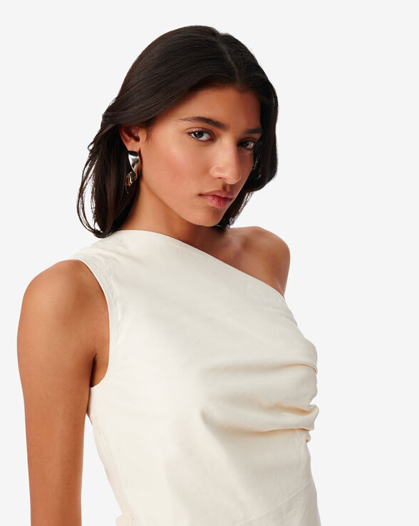 OANA ASYMMETRICAL LEATHER TOP