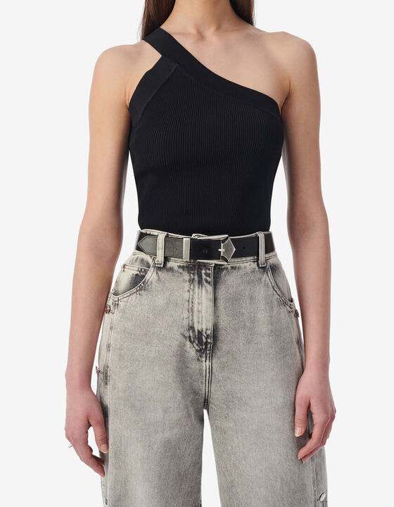 ASYMMETRICAL RIBBED TOP