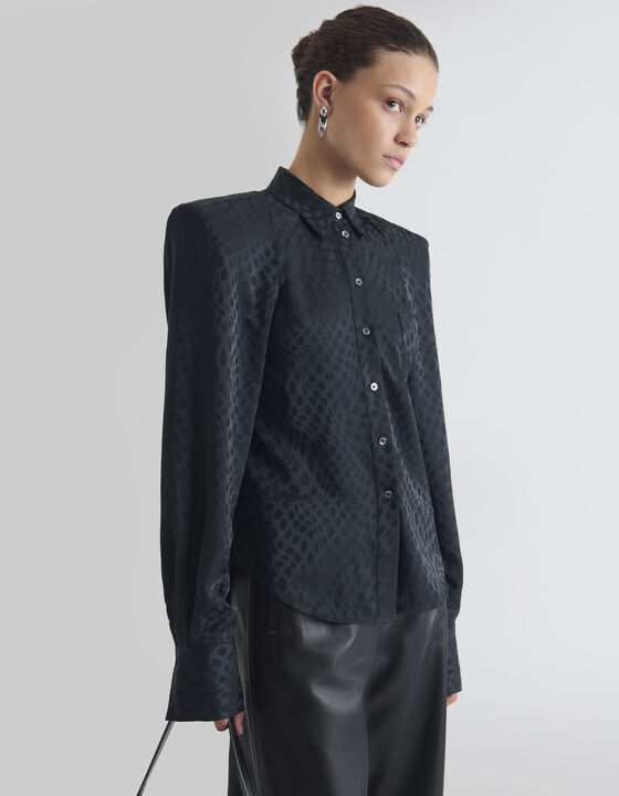 JACQUARD SHIRT WITH STRUCTURED SHOULDERS