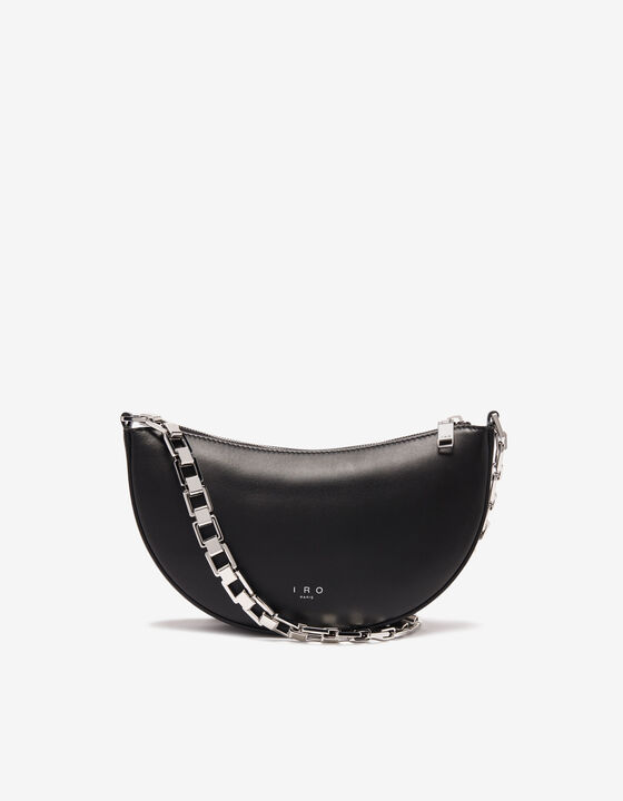 ARC CLUTCH LEATHER BAG WITH CHAIN