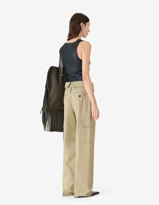 STRAIGHT-LEG PANTS WITH FLAP BELT