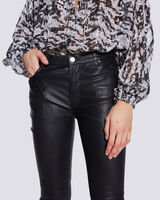 QUARTZ SKINNY SPLIT HEM LEATHER PANTS  image number null