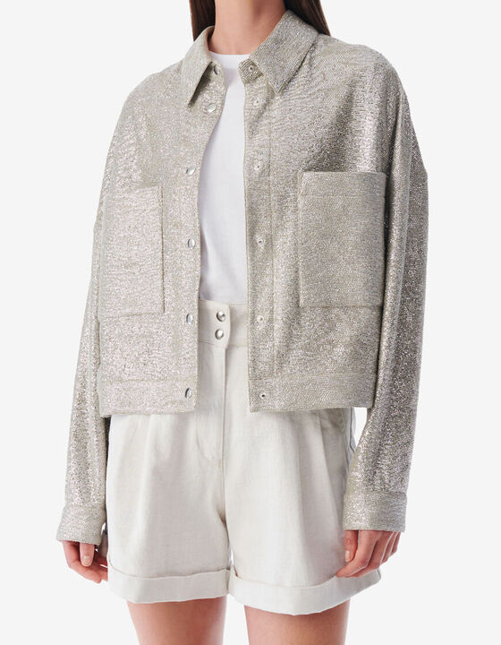 CROPPED LUREX JERSEY JACKET