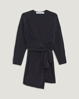 INIMA DRAPED SILK WRAP DRESS  image number null