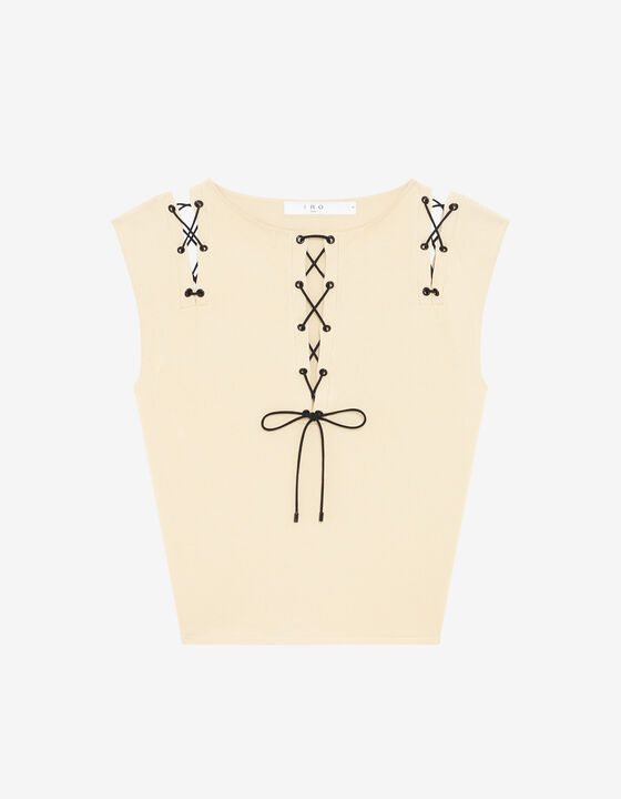 SLEEVELESS LACE-UP TOP