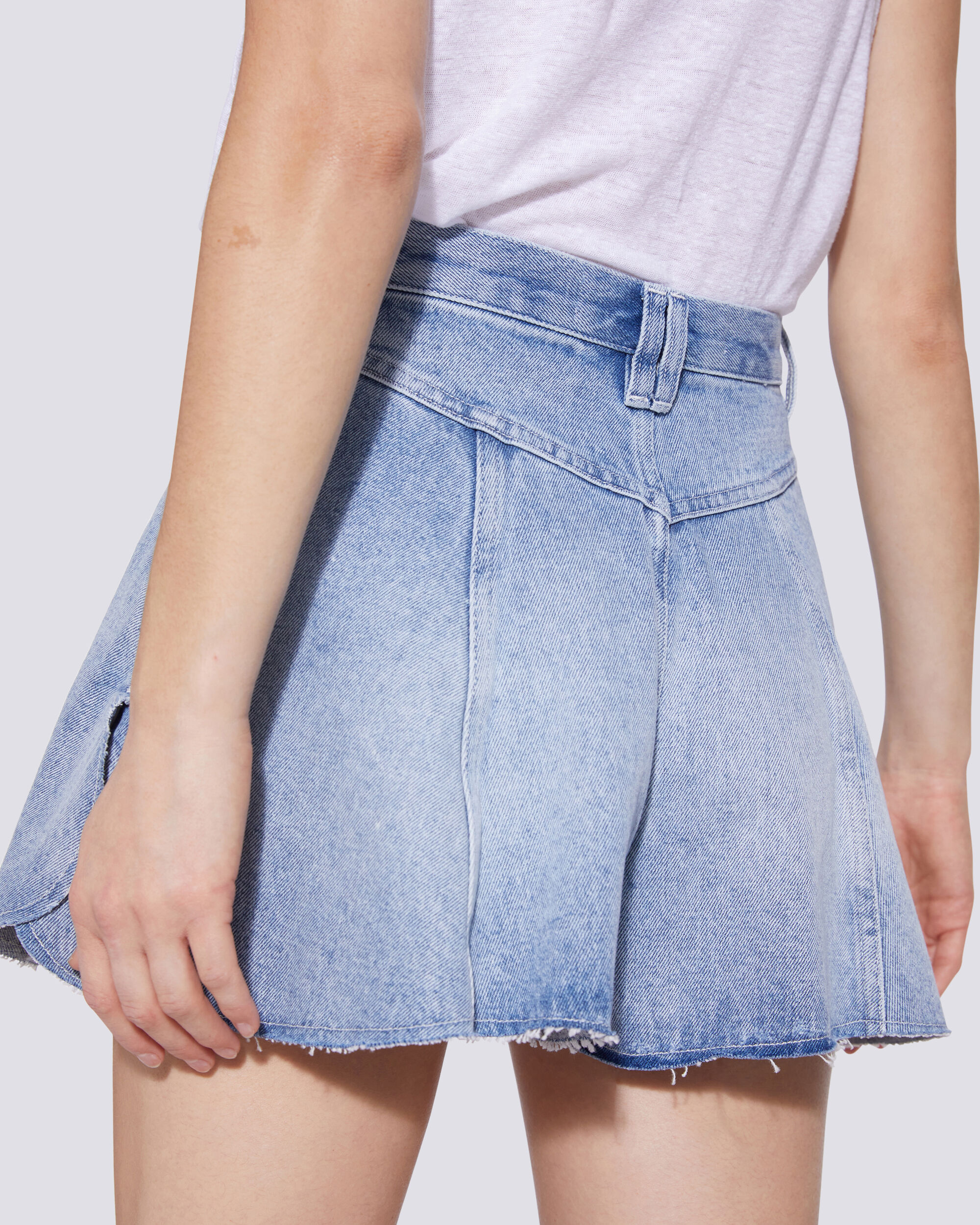 wide denim shorts
