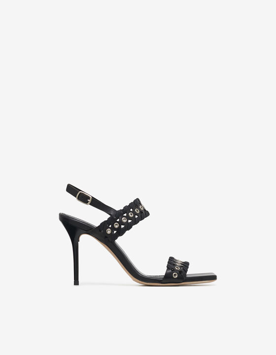 HIGH-HEELED LEATHER SANDALS