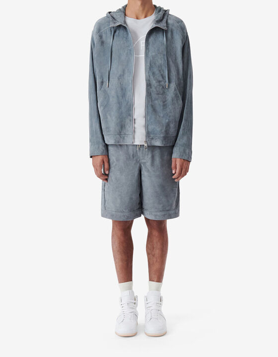 SUEDE HOODED JACKET