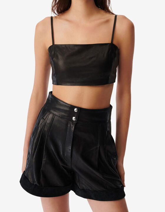 LEATHER BRALETTE WITH STRAPS