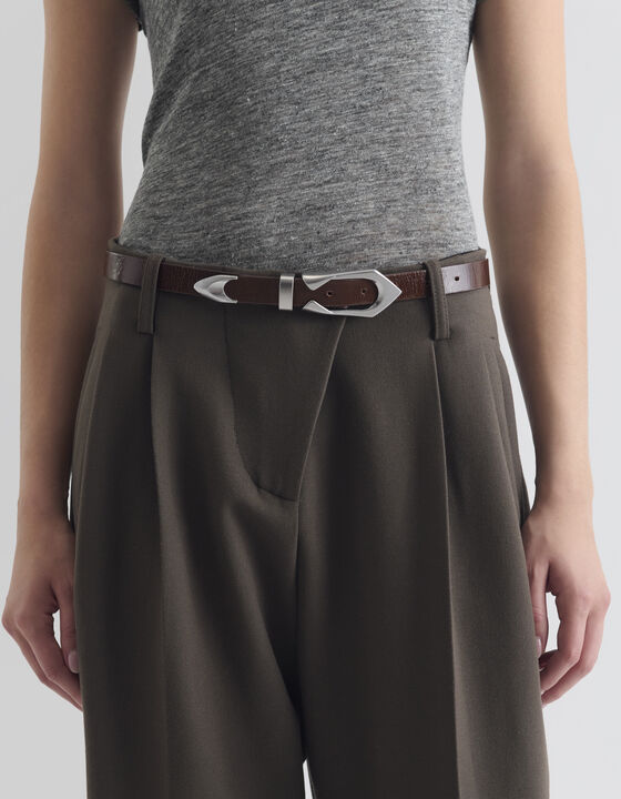 THIN PATENT LEATHER BELT