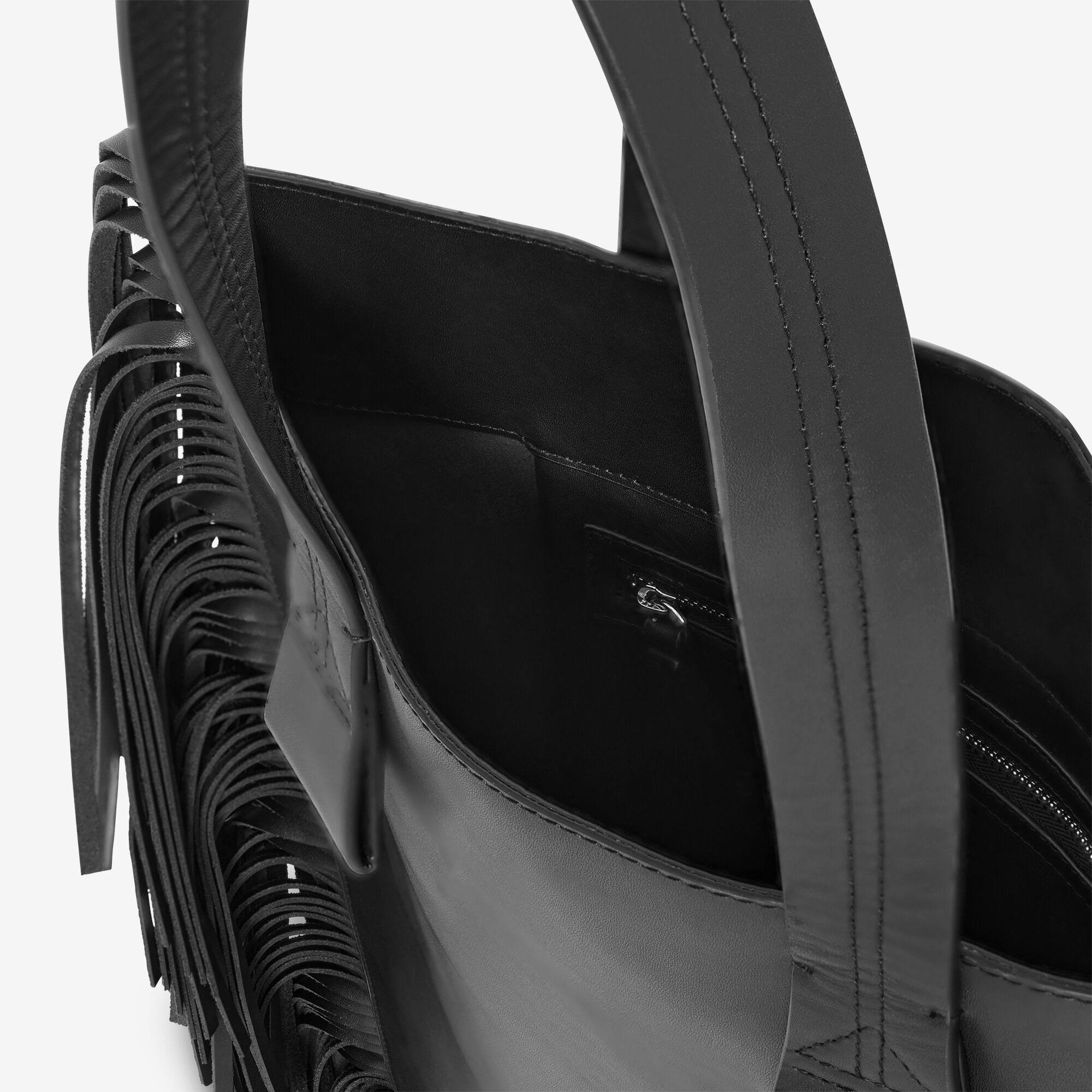 PAPER BAG FRANGES women black leather tote bag | IRO