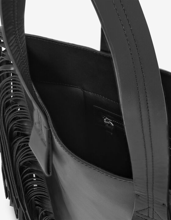 LEATHER FRINGED TOTE BAG