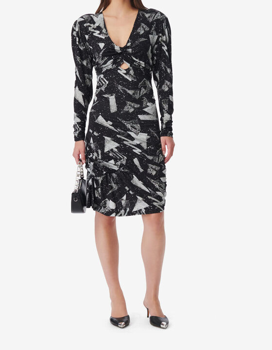 LONG SLEEVE RUFFLE DRESS