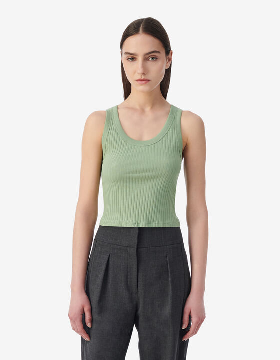 CROPPED RIBBED TANK TOP