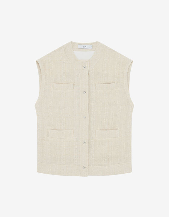 SLEEVELESS TWEED OVERSHIRT