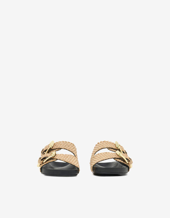 RAFFIA FLAT MULES