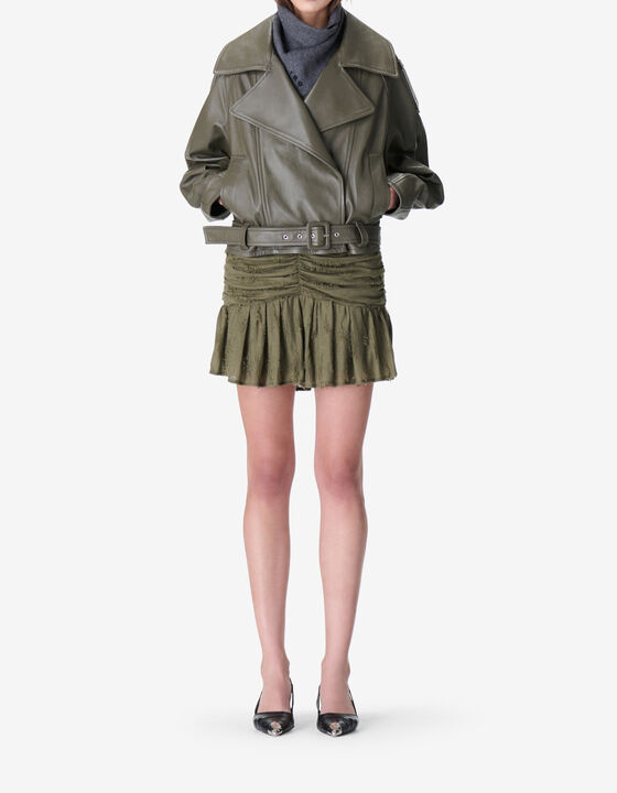 LEATHER BELTED JACKET