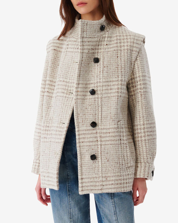 BELNI CHECKERED WOOL COAT