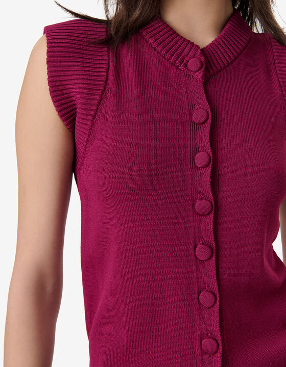 SLEEVELESS CARDIGAN