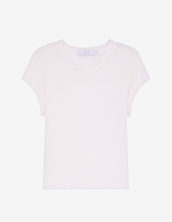 LINEN V-NECK T-SHIRT