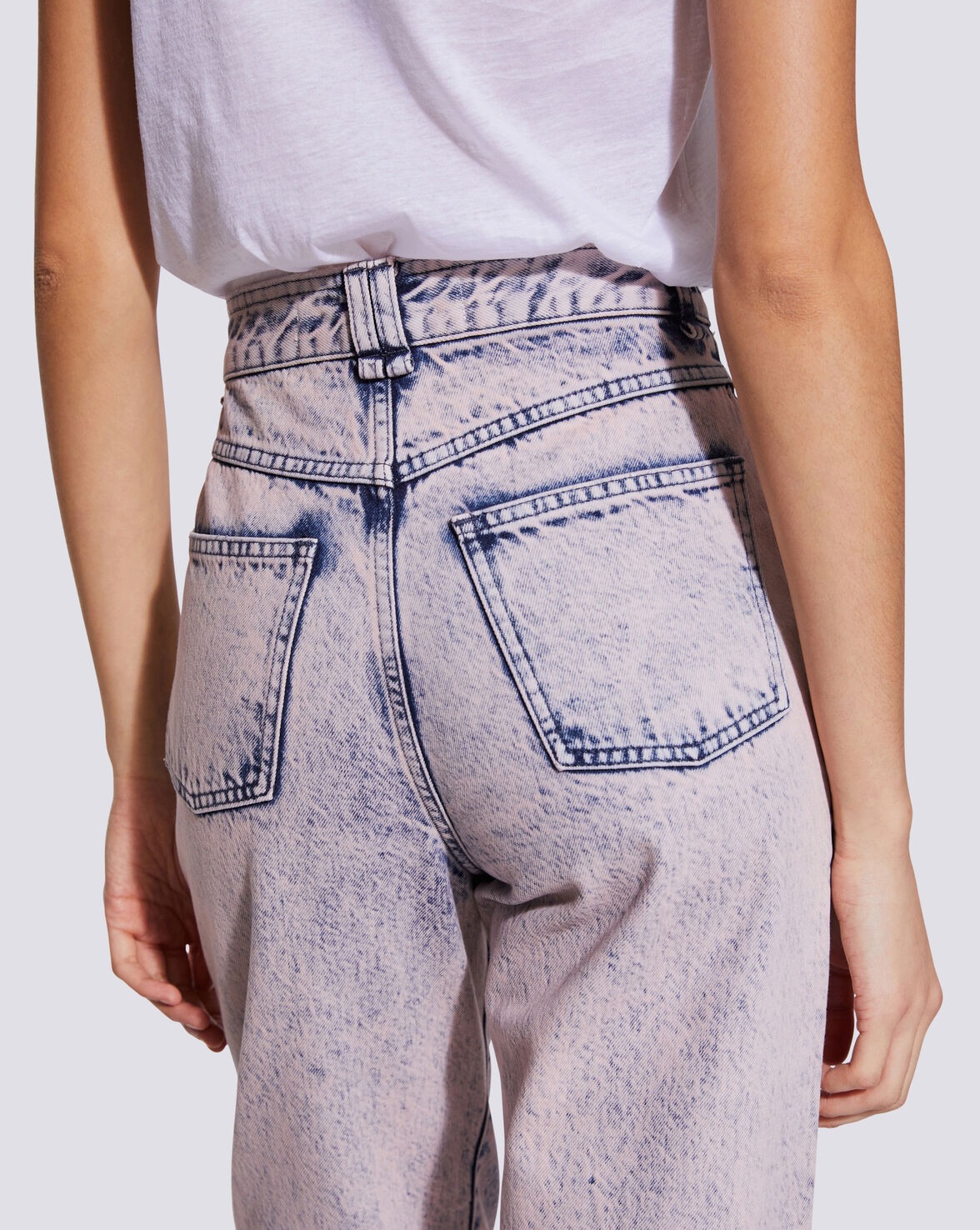 MOJO HIGH WAIST ACID WASHED JEANS image number null