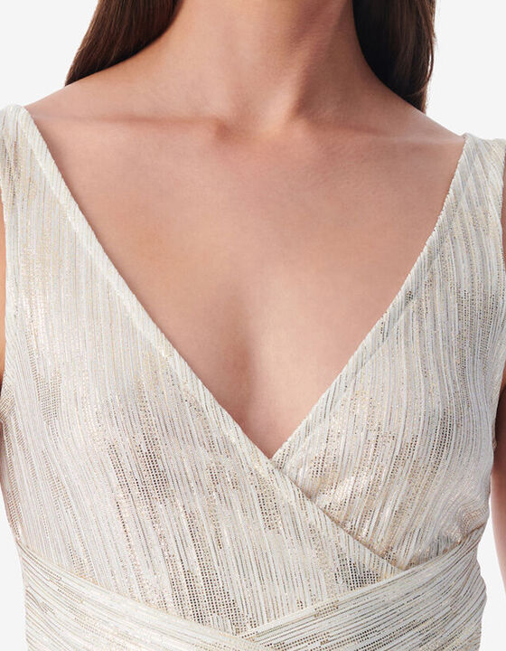 V-NECK LUREX JERSEY TOP