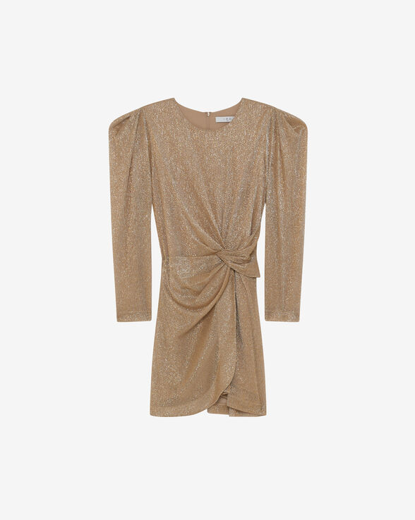 NOWEN SHORT DRAPED ROUND-NECK DRESS