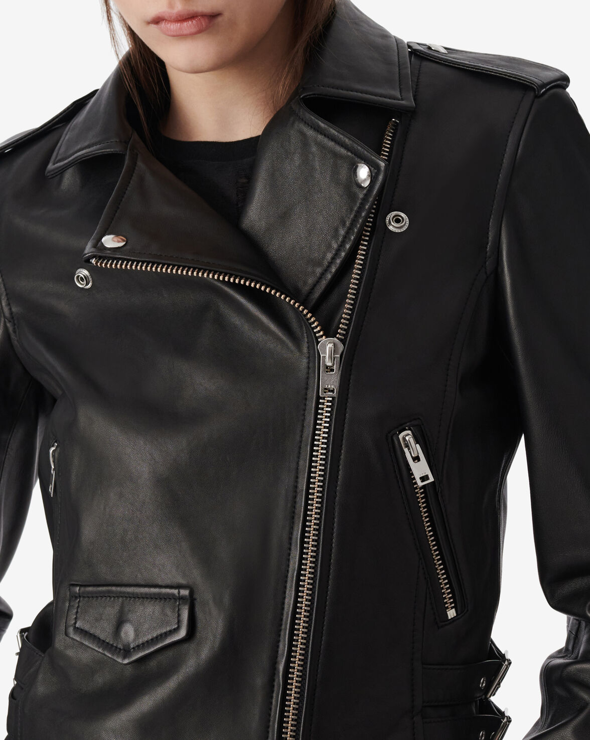 ASHVILLE LEATHER BIKER JACKET image number null