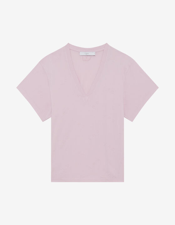 T-SHIRT COL V À LOGO
