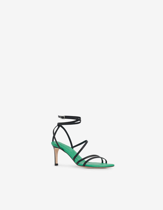 SANDALES &Agrave; TALONS EN CUIR