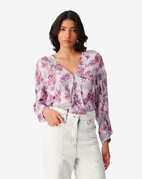 BLOUSE DÉCOLLETÉE À IMPRIMÉ ORALIA