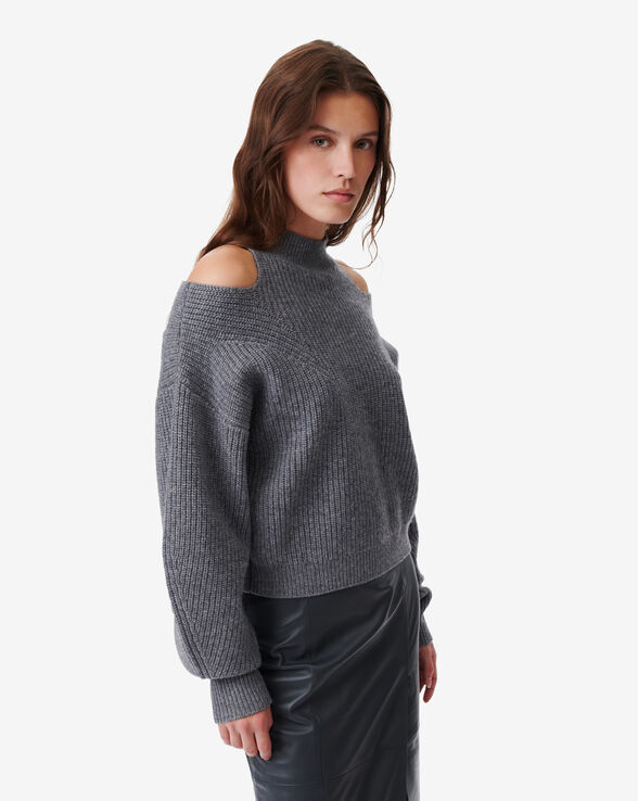 KIMIKO HIGH-NECK SWEATER WITH CUT-OUTS
