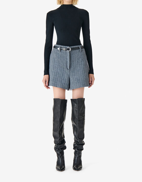 SHORT TAILLE HAUTE &Agrave; RAYURES