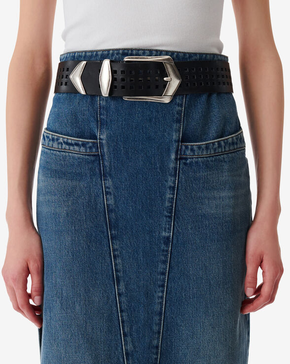 OCTA CUTS PERFORATED LEATHER BELT