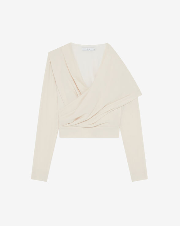 KAYLA ASYMMETRICAL CROSSOVER V-NECK TOP