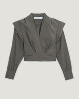 KOYTY STRUCTURED V NECK BLOUSE TOP image number null