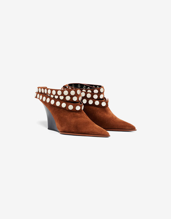 SUEDE STUDS MULES