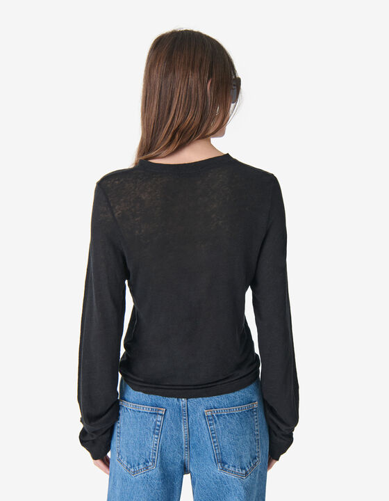 LINEN V-NECK T-SHIRT