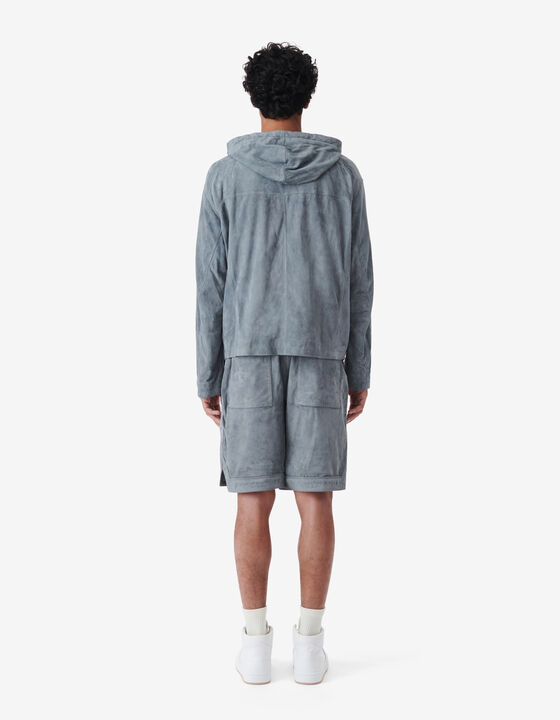 SUEDE HOODED JACKET
