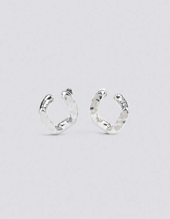 AHMAN SILVER-TONED EARRINGS