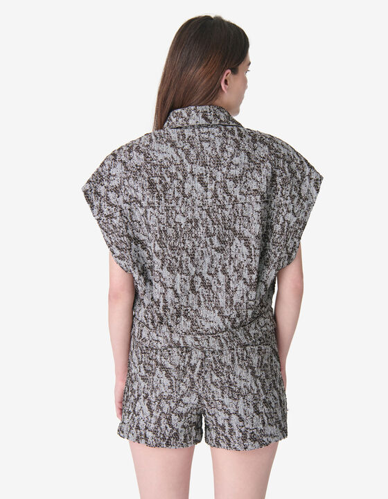 SLEEVELESS TWEED OVERSHIRT