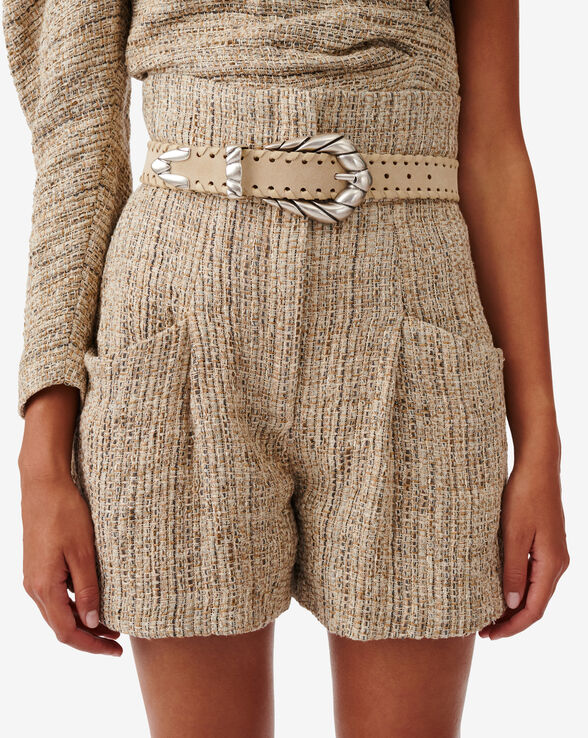 EMBELLA SUEDE BRAID LEATHER BELT