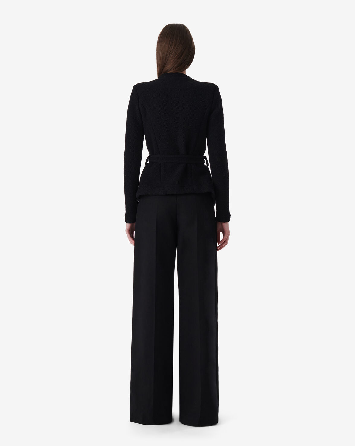 AWA LEATHER TRIMMED WOOL JACKET image number null