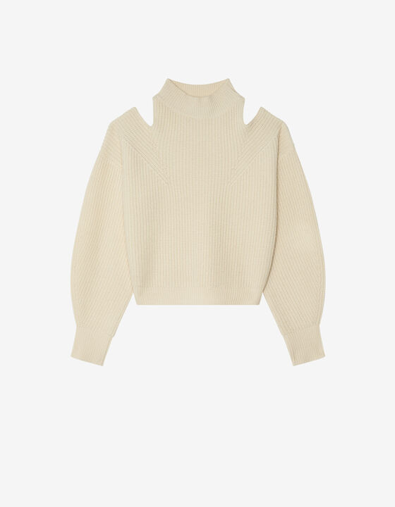HIGH-NECK SWEATER WITH CUT-OUTS