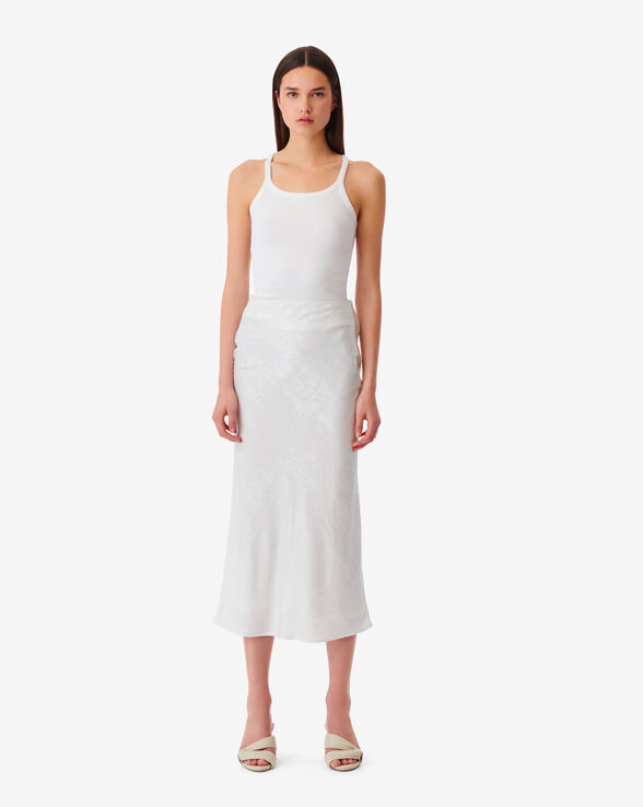 CARISA LONG SKIRT WITH LAMÉ LOOK