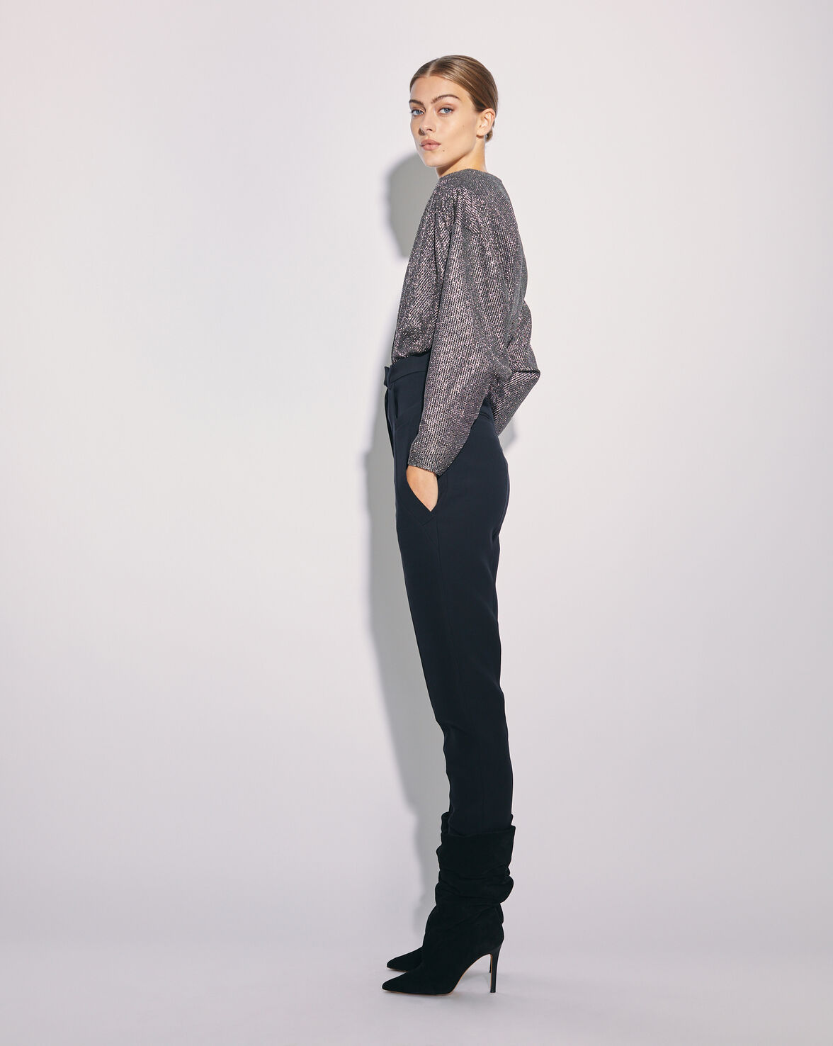 STOFF HIGH WAIST WOOL TROUSERS image number null