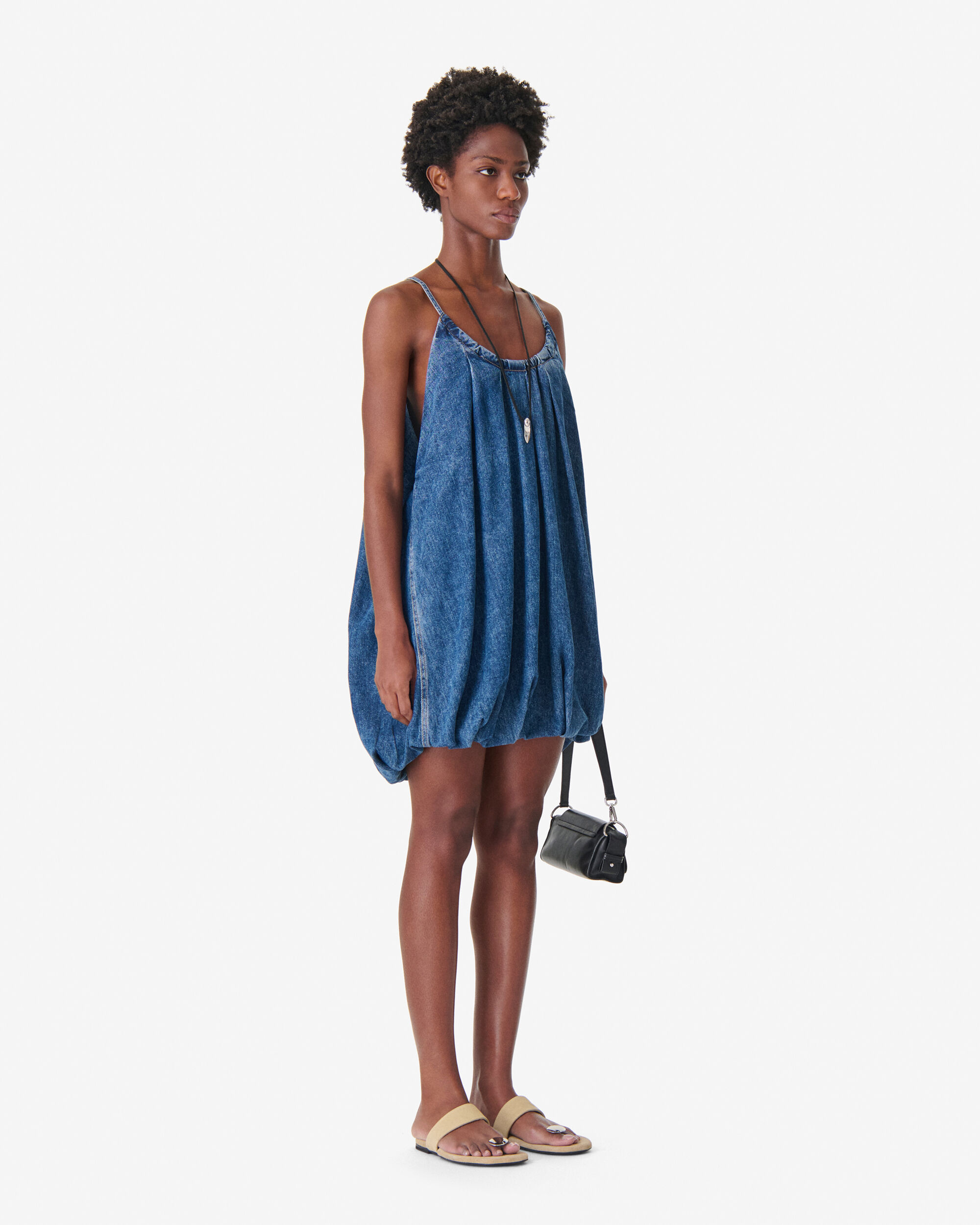 JUSTINA women blue tencel denim balloon dress | IRO