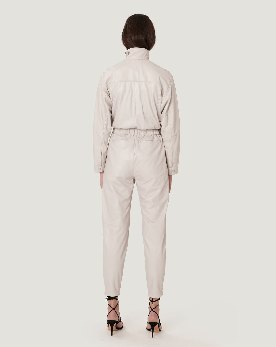 IKARAZ ZIPPER FRONT LEATHER JUMPSUIT image number null